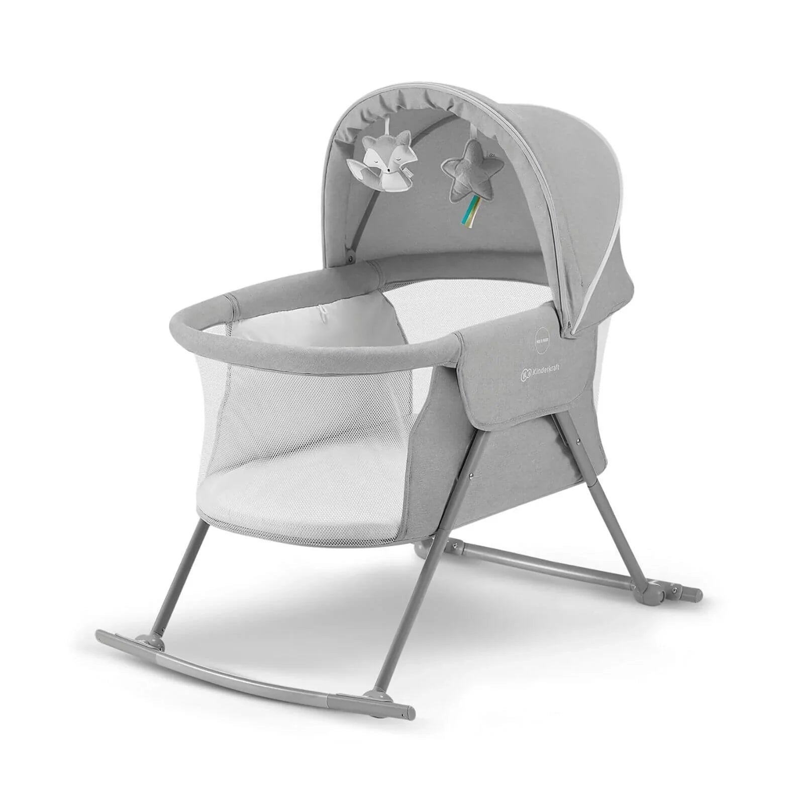 Kinderkraft Lovi 3-in-1 Baby Crib - Grey | Luxury Home Accessories | Heulog Glow