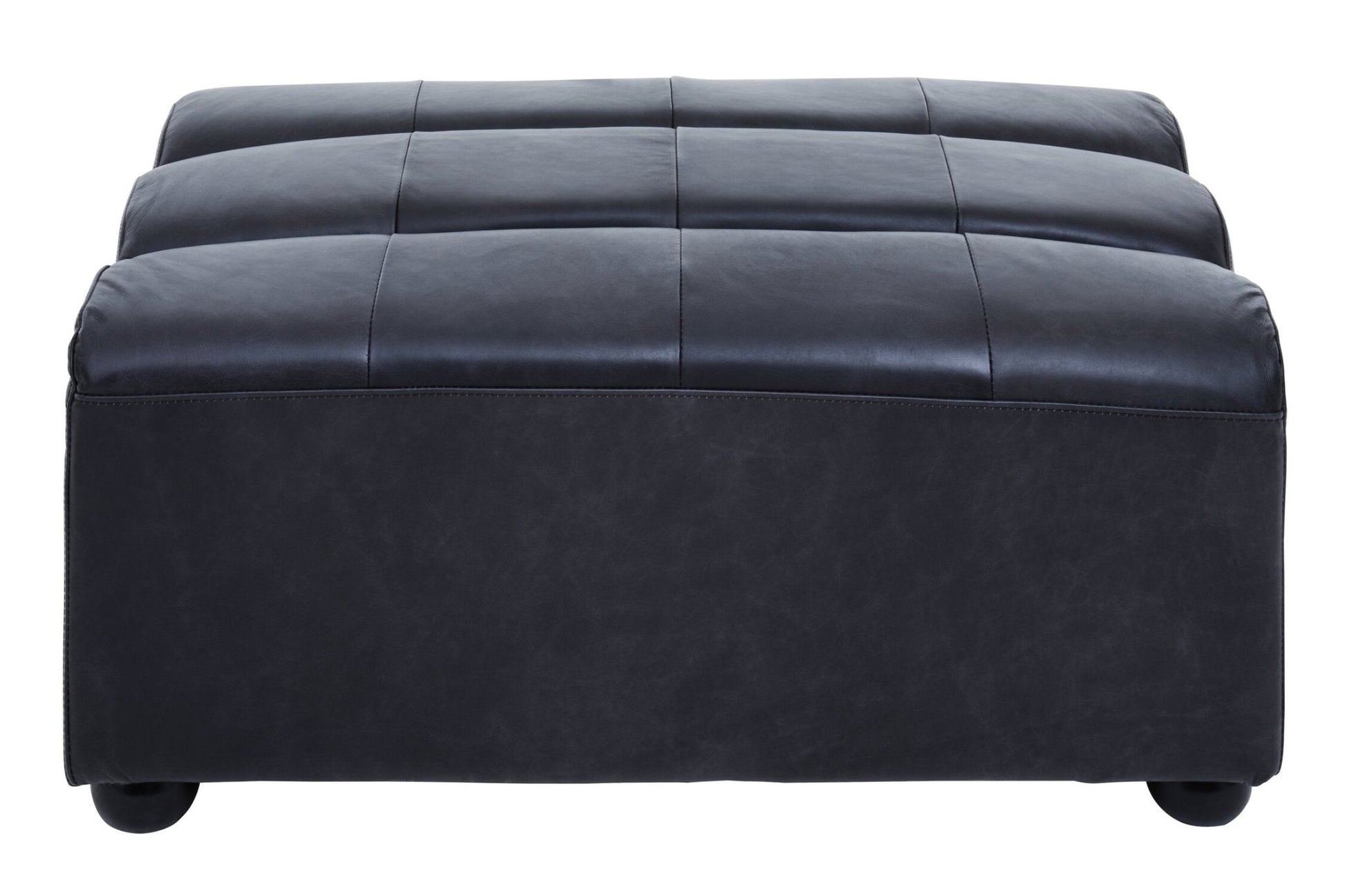 King Antique Black Leather Modular Ottoman | Luxury Home Accessories | Heulog Glow