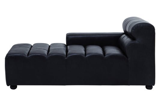 King Antique Black Left Arm Leather Modular Chaise Sofa | Luxury Home Accessories | Heulog Glow