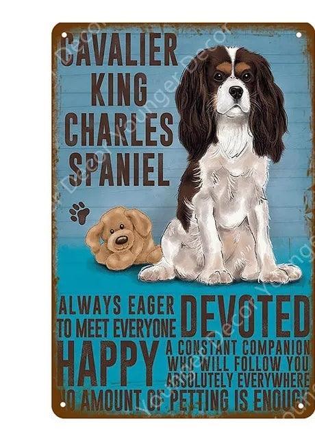 King Charles Spaniel Dog Tin Sign | Luxury Home Accessories | Heulog Glow