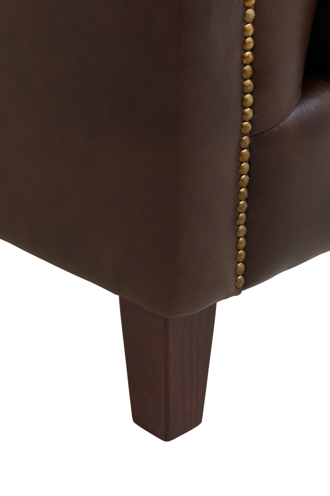 King Three Seater Dark Brown Leather Modern Chesterfield Sofa | Luxury Home Accessories | Heulog Glow