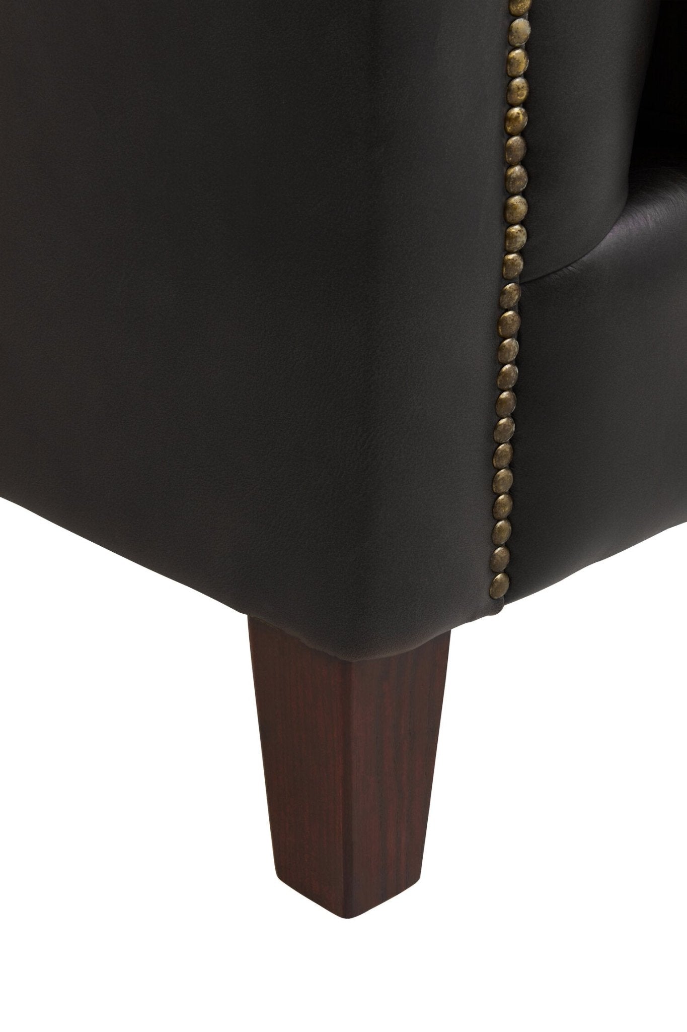 King Three Seater Modern Chesterfield Black Leather Sofa | Luxury Home Accessories | Heulog Glow