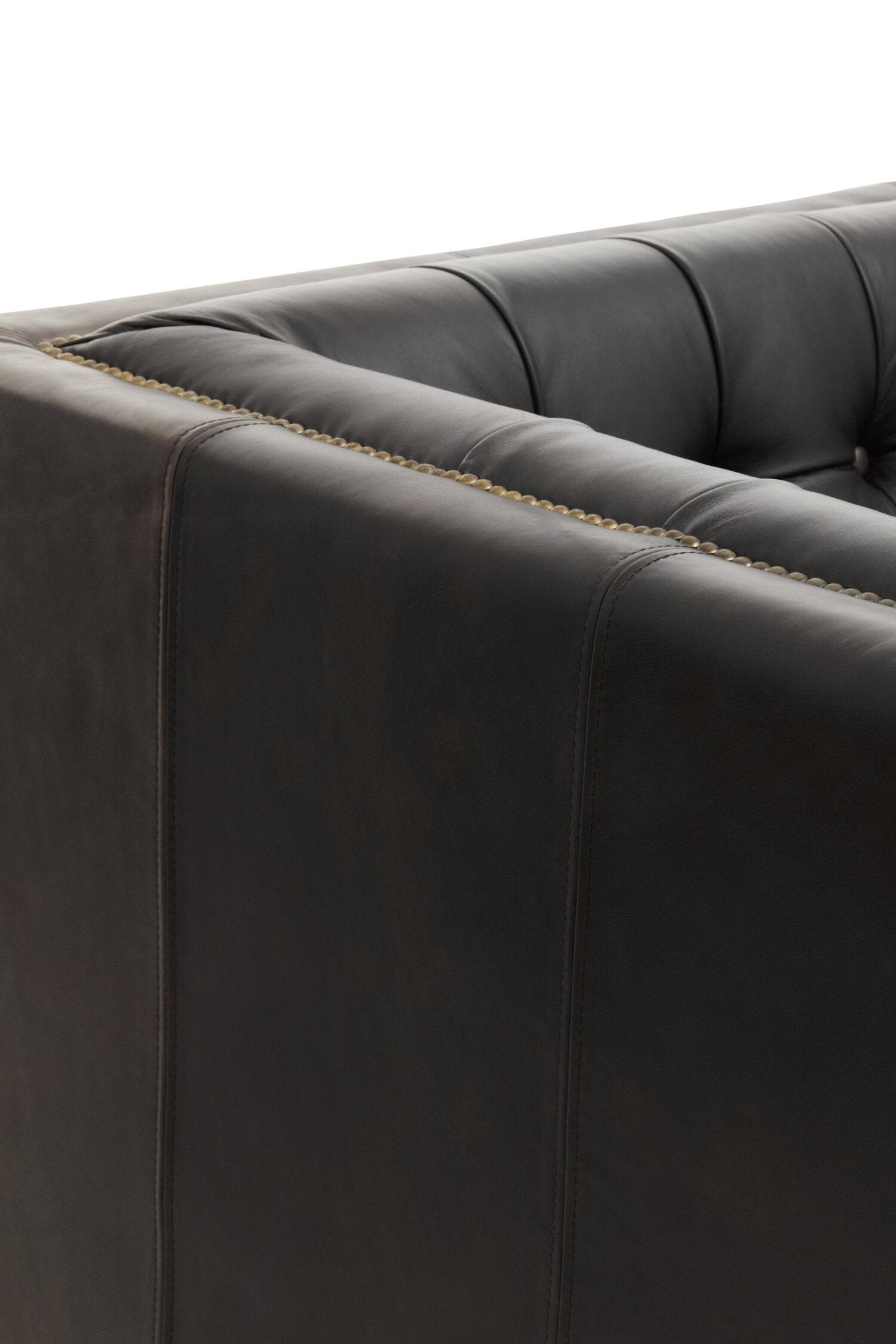 King Three Seater Modern Chesterfield Black Leather Sofa | Luxury Home Accessories | Heulog Glow