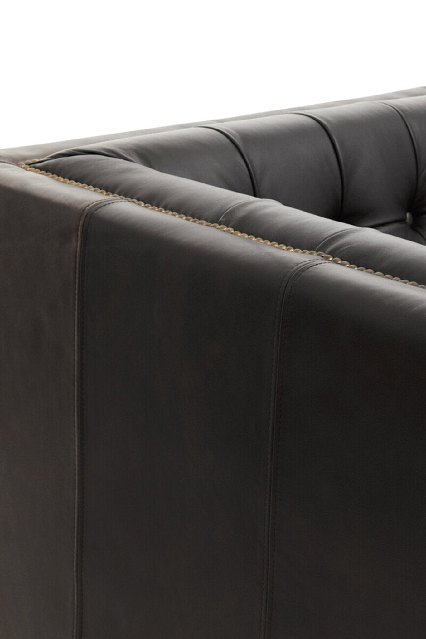 King Three Seater Modern Chesterfield Black Leather Sofa | Luxury Home Accessories | Heulog Glow