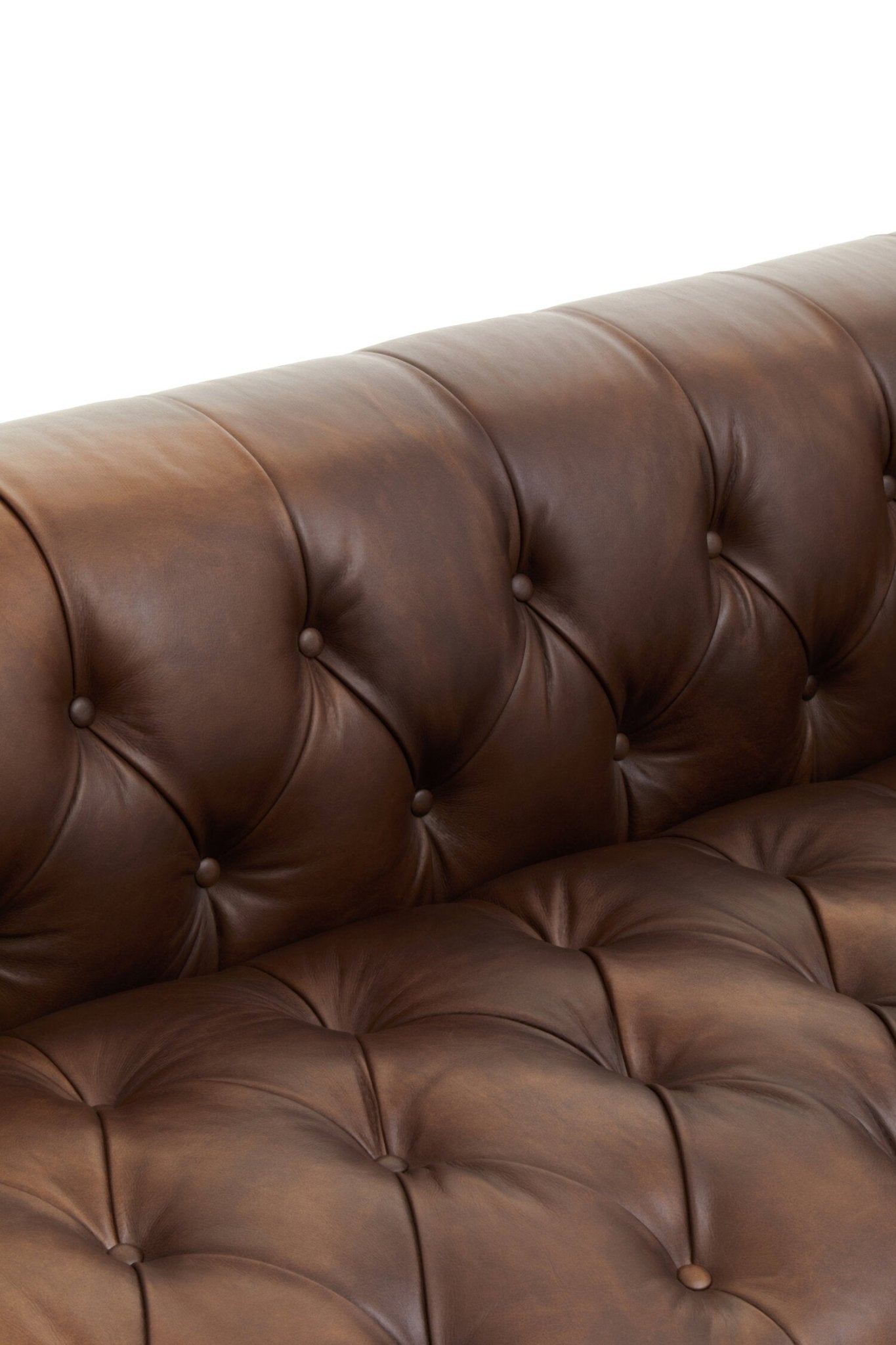 King Three Seater Modern Chesterfield Dark Brown Leather Sofa | Luxury Home Accessories | Heulog Glow
