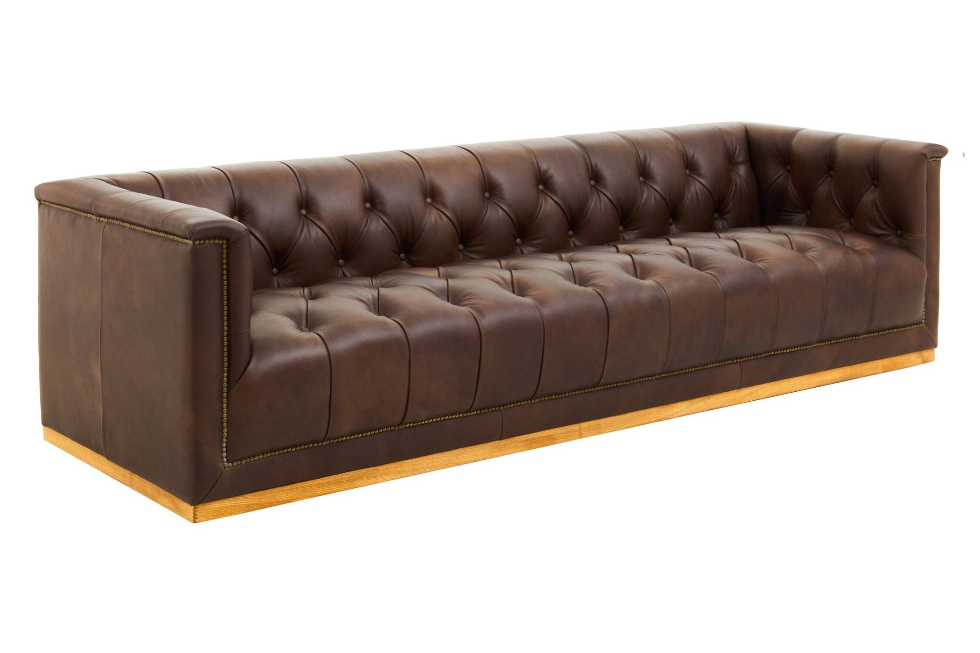 King Three Seater Modern Chesterfield Dark Brown Leather Sofa | Luxury Home Accessories | Heulog Glow