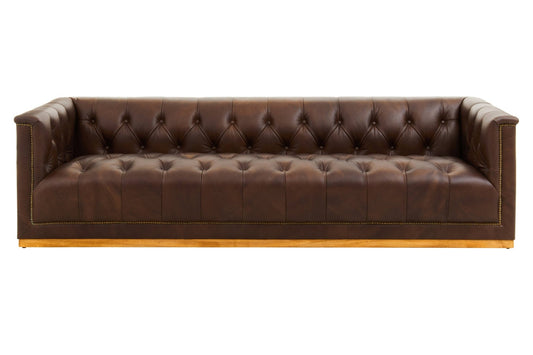 King Three Seater Modern Chesterfield Dark Brown Leather Sofa | Luxury Home Accessories | Heulog Glow