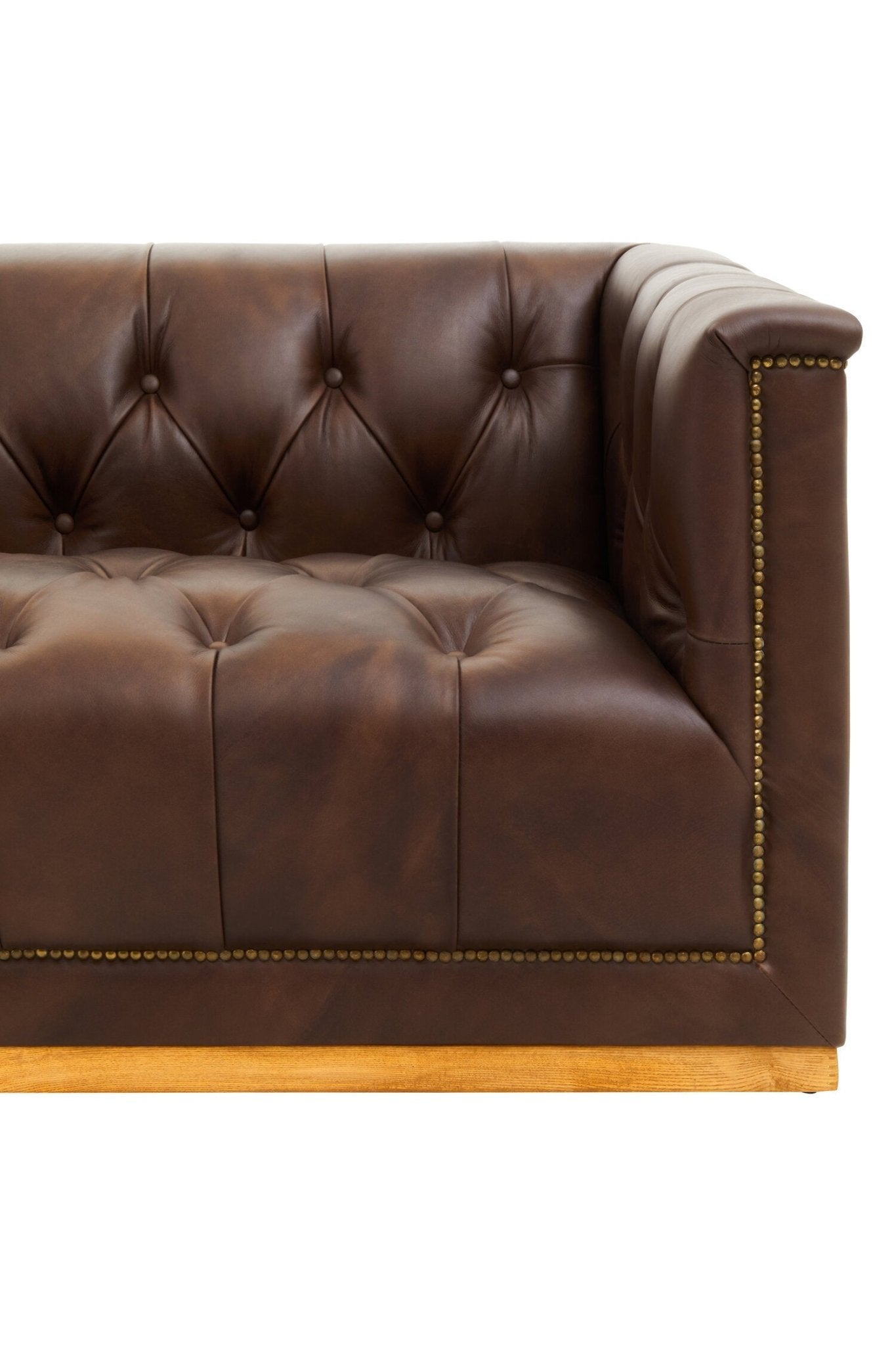 King Three Seater Modern Chesterfield Dark Brown Leather Sofa | Luxury Home Accessories | Heulog Glow