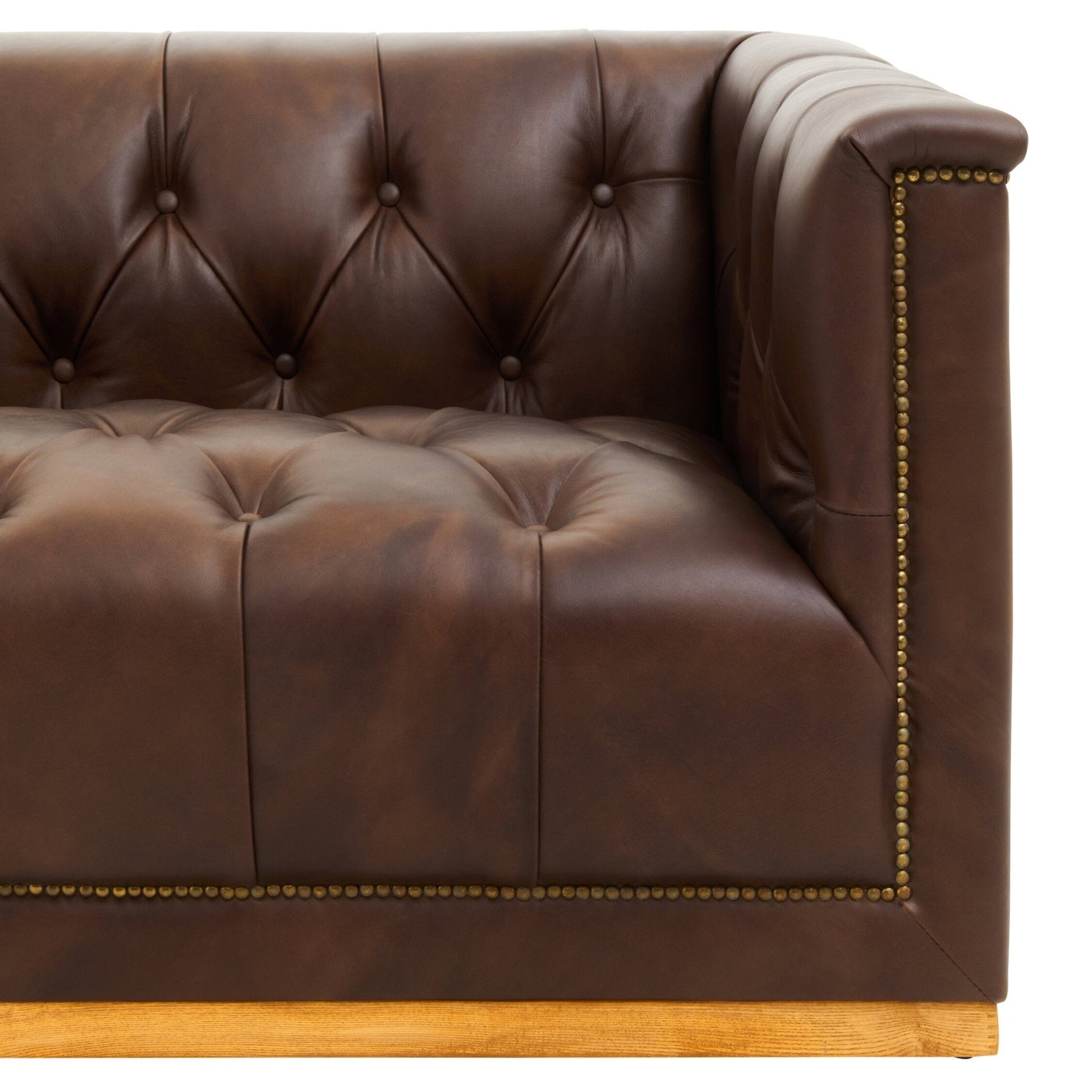 King Three Seater Modern Chesterfield Dark Brown Leather Sofa | Luxury Home Accessories | Heulog Glow
