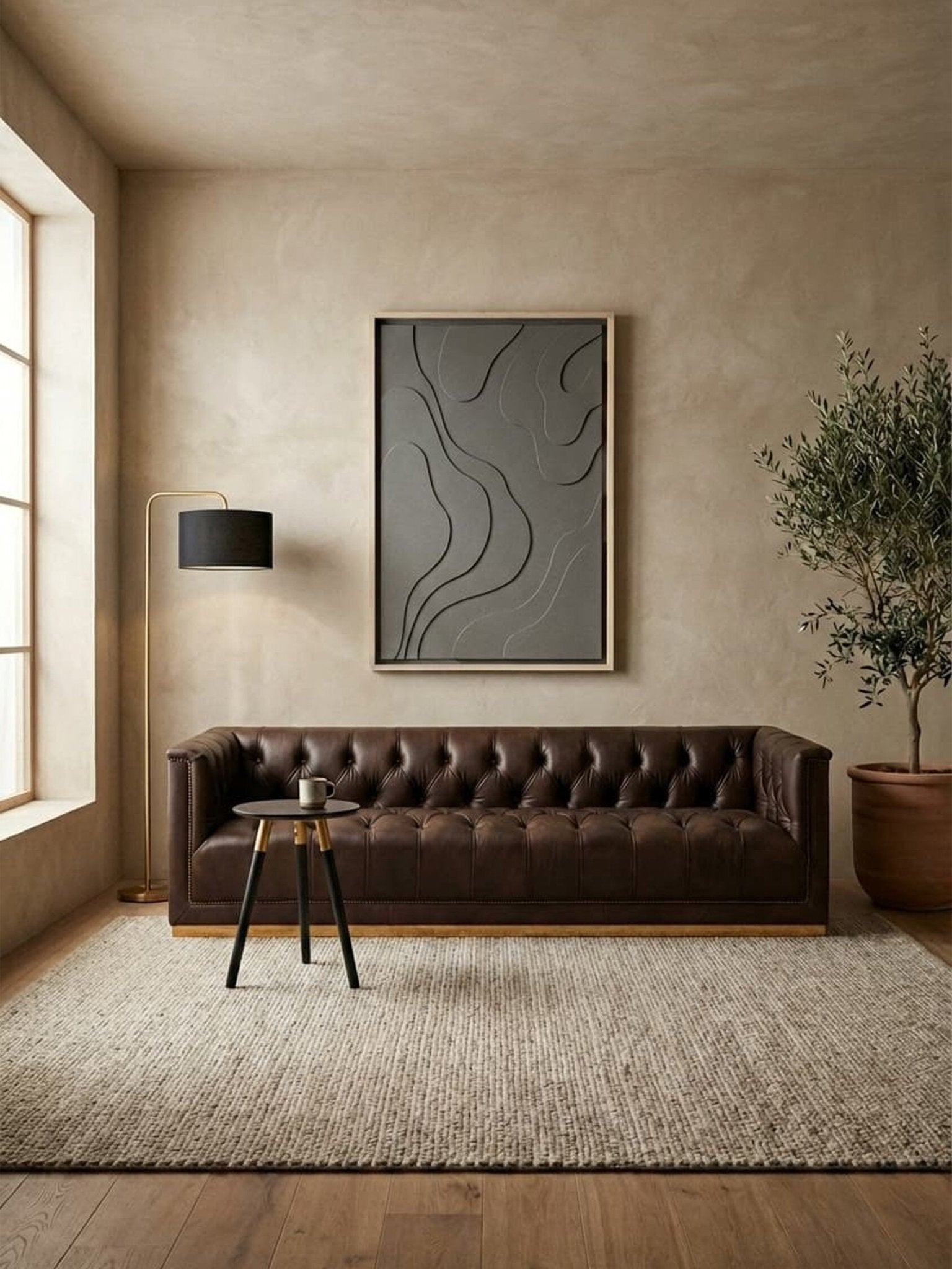 King Three Seater Modern Chesterfield Dark Brown Leather Sofa | Luxury Home Accessories | Heulog Glow
