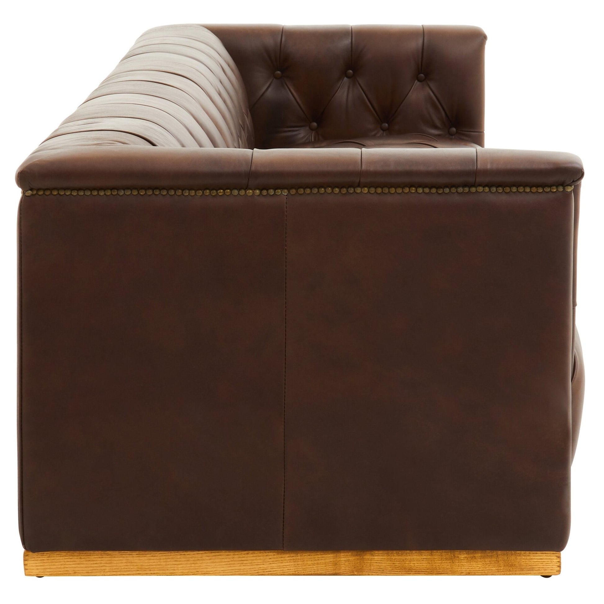 King Three Seater Modern Chesterfield Dark Brown Leather Sofa | Luxury Home Accessories | Heulog Glow