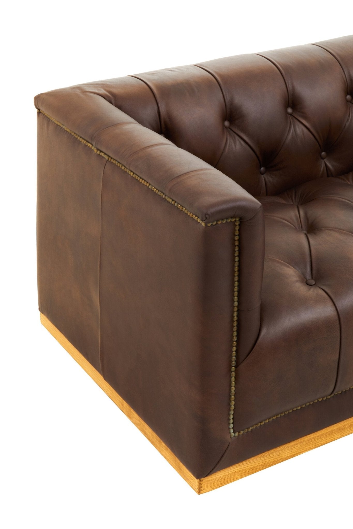 King Three Seater Modern Chesterfield Dark Brown Leather Sofa | Luxury Home Accessories | Heulog Glow