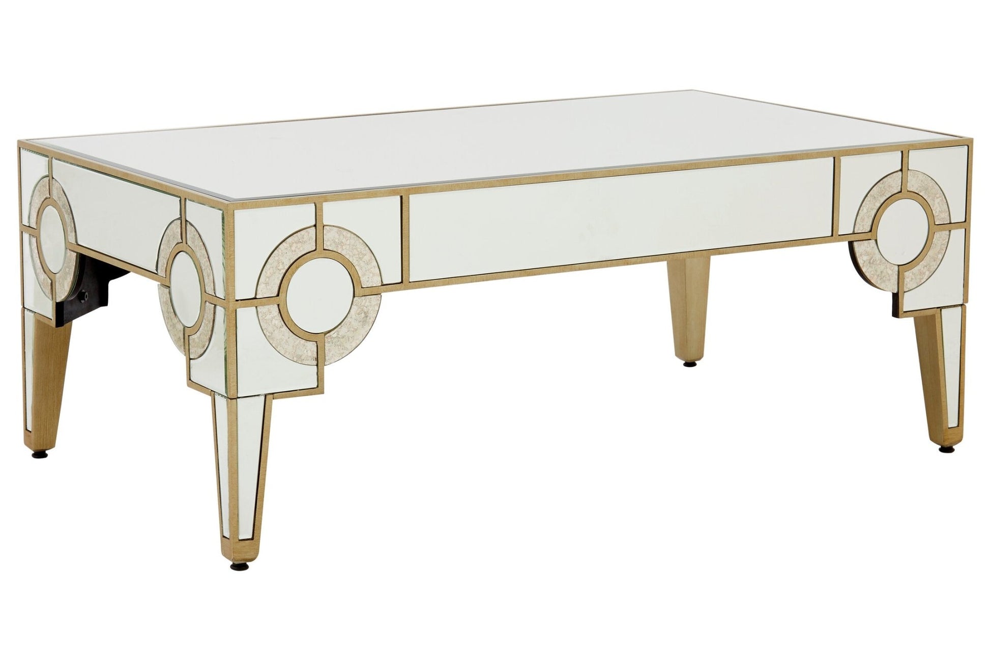 Knightsbridge Champagne Gold and Mirrored Coffee Table | Luxury Home Accessories | Heulog Glow