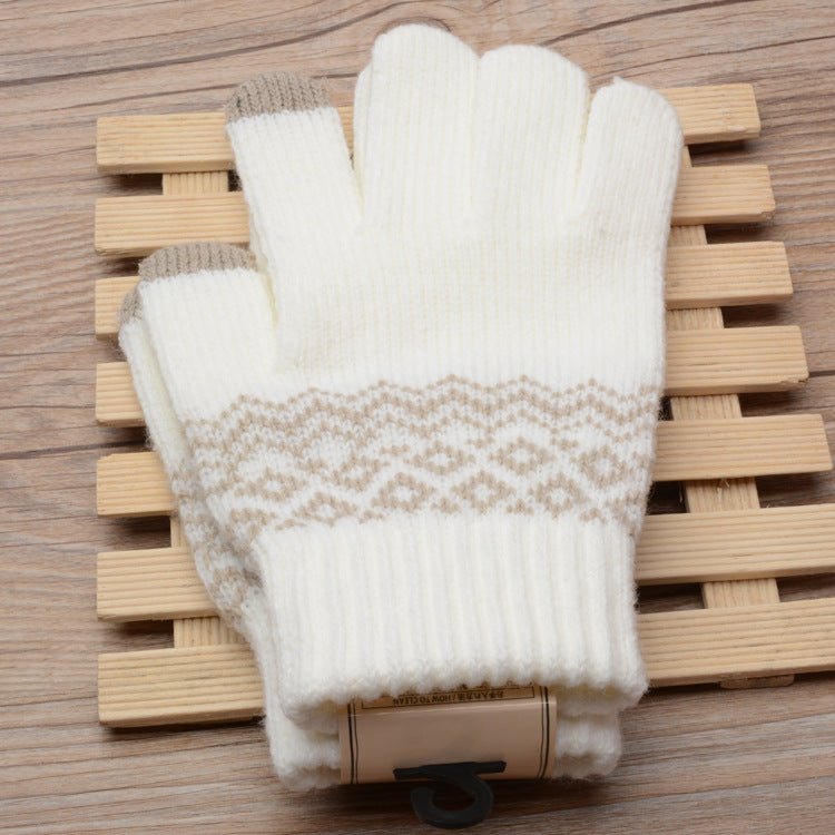 Knit Gloves Ladies Jacquard Touch Screen Warm Fashion Winter Gloves | Luxury Home Accessories | Heulog Glow