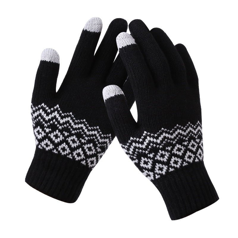 Knit Gloves Ladies Jacquard Touch Screen Warm Fashion Winter Gloves | Luxury Home Accessories | Heulog Glow