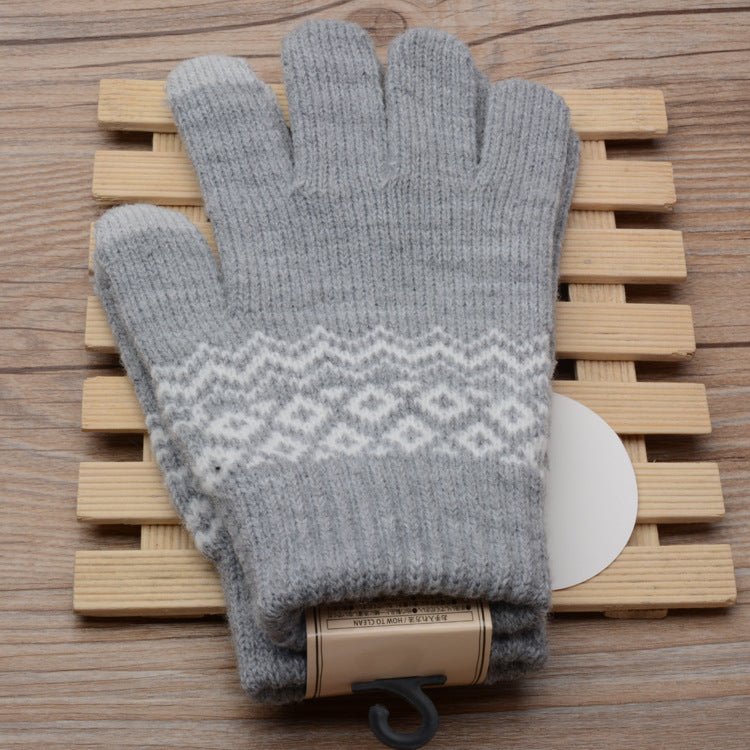 Knit Gloves Ladies Jacquard Touch Screen Warm Fashion Winter Gloves | Luxury Home Accessories | Heulog Glow