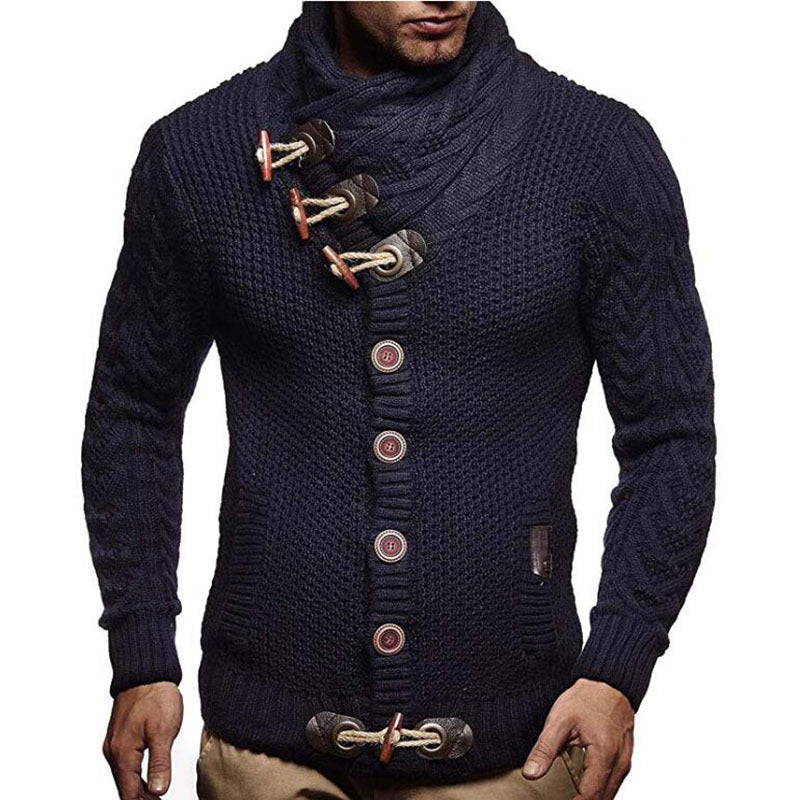 Knitted Jacket With High Collar Buttons | Luxury Home Accessories | Heulog Glow