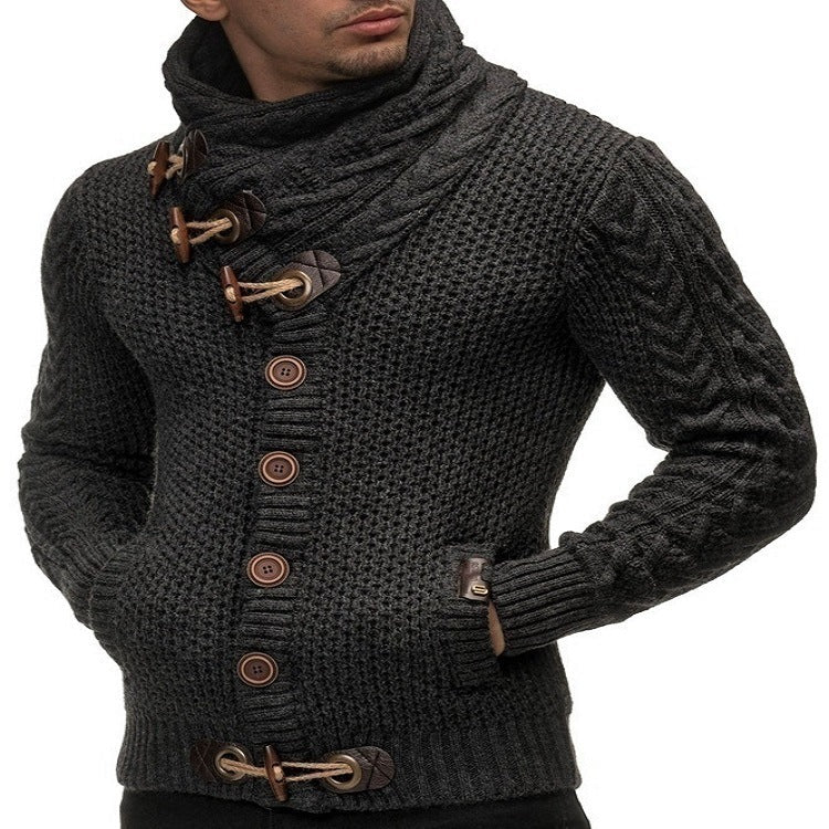 Knitted Jacket With High Collar Buttons | Luxury Home Accessories | Heulog Glow