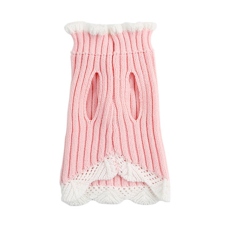 Knitted Teddy Dog Sweater with Rhinestone Lace | Luxury Home Accessories | Heulog Glow