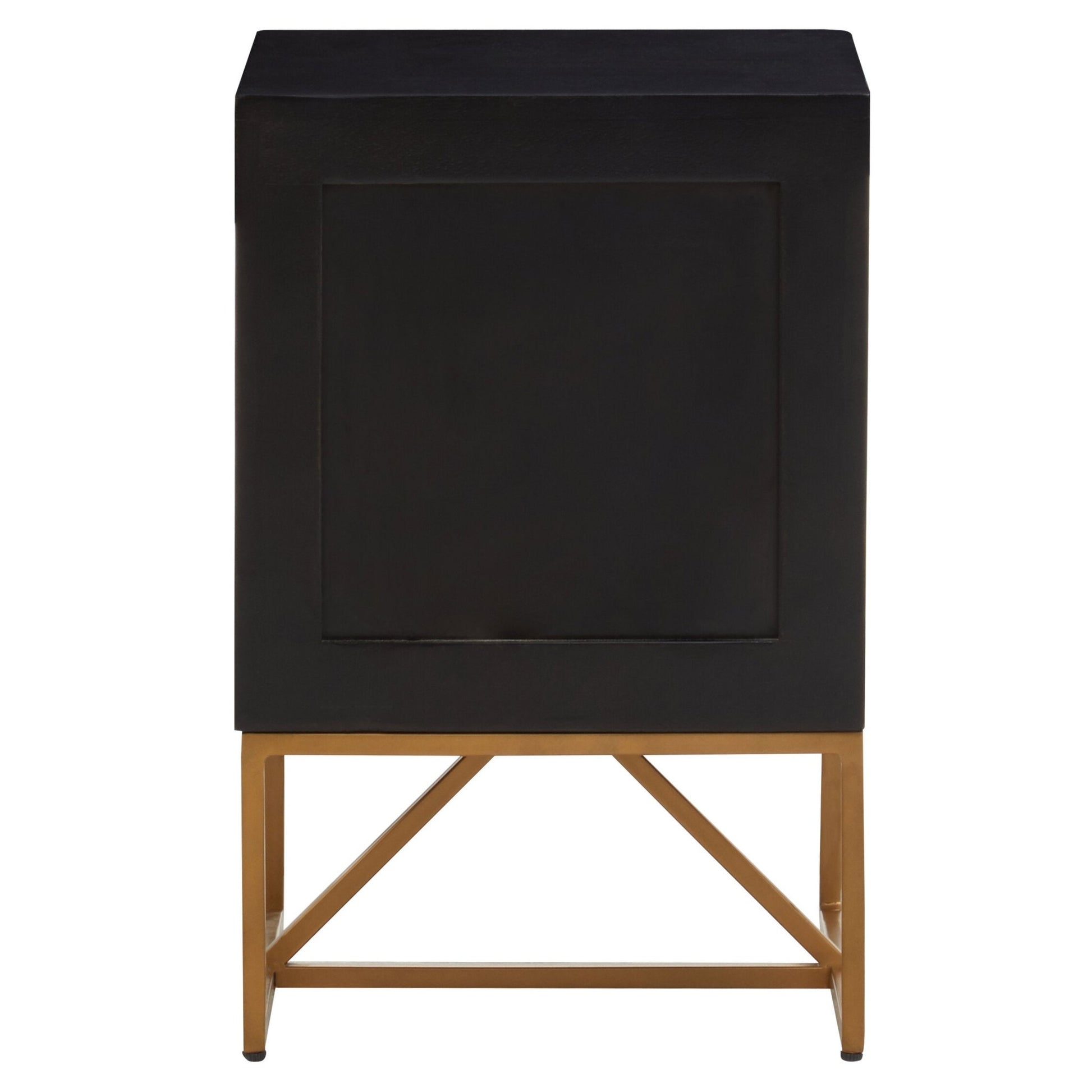 Kochi Black Mango Wood Side Table with 3 Drawers | Luxury Home Accessories | Heulog Glow