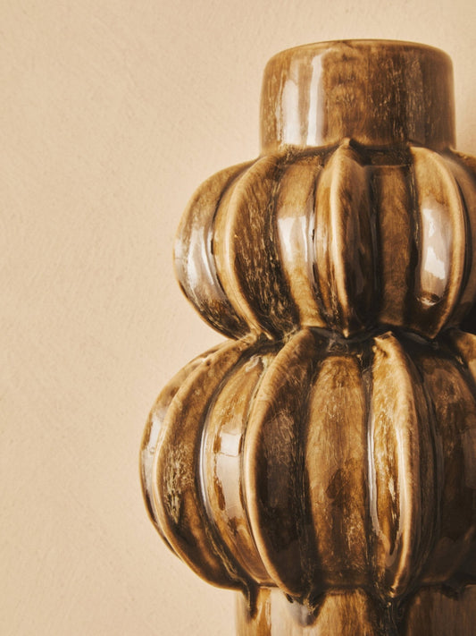 Kondo Brown Bubble Vase | Luxury Home Accessories | Heulog Glow
