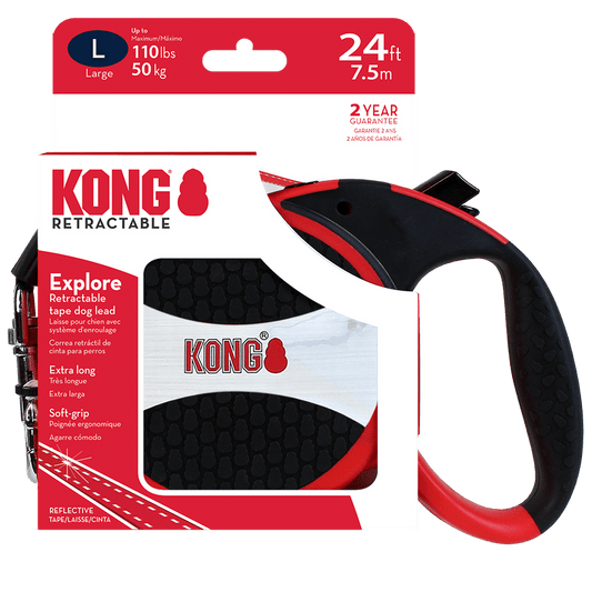KONG Explore Retractable Red Large Up To 50kg 7.5m | Luxury Home Accessories | Heulog Glow