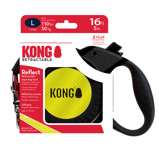 KONG Reflect Retractable Black Large Up To 50kg 5m | Luxury Home Accessories | Heulog Glow