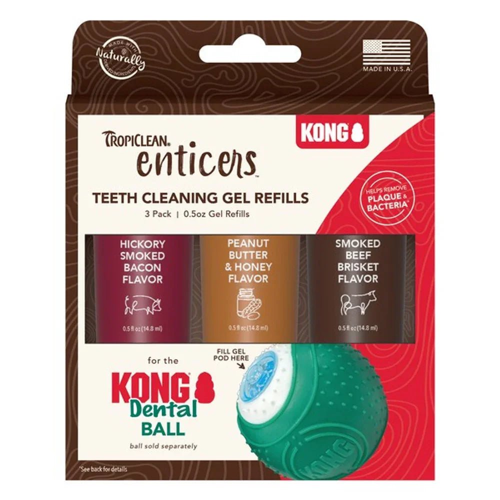 KONG TropiClean Enticers Teeth Cleaning Gel Variety Pack for KONG Dental Ball | Luxury Home Accessories | Heulog Glow