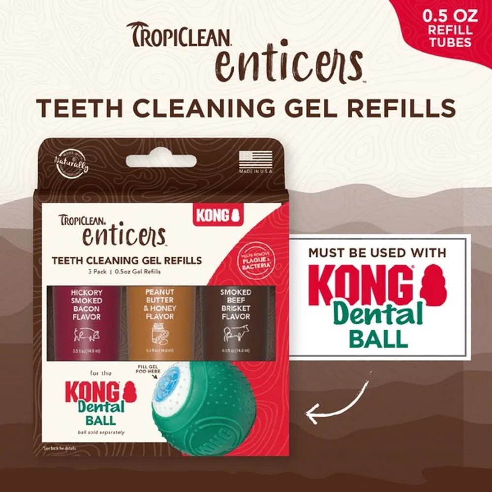 KONG TropiClean Enticers Teeth Cleaning Gel Variety Pack for KONG Dental Ball | Luxury Home Accessories | Heulog Glow