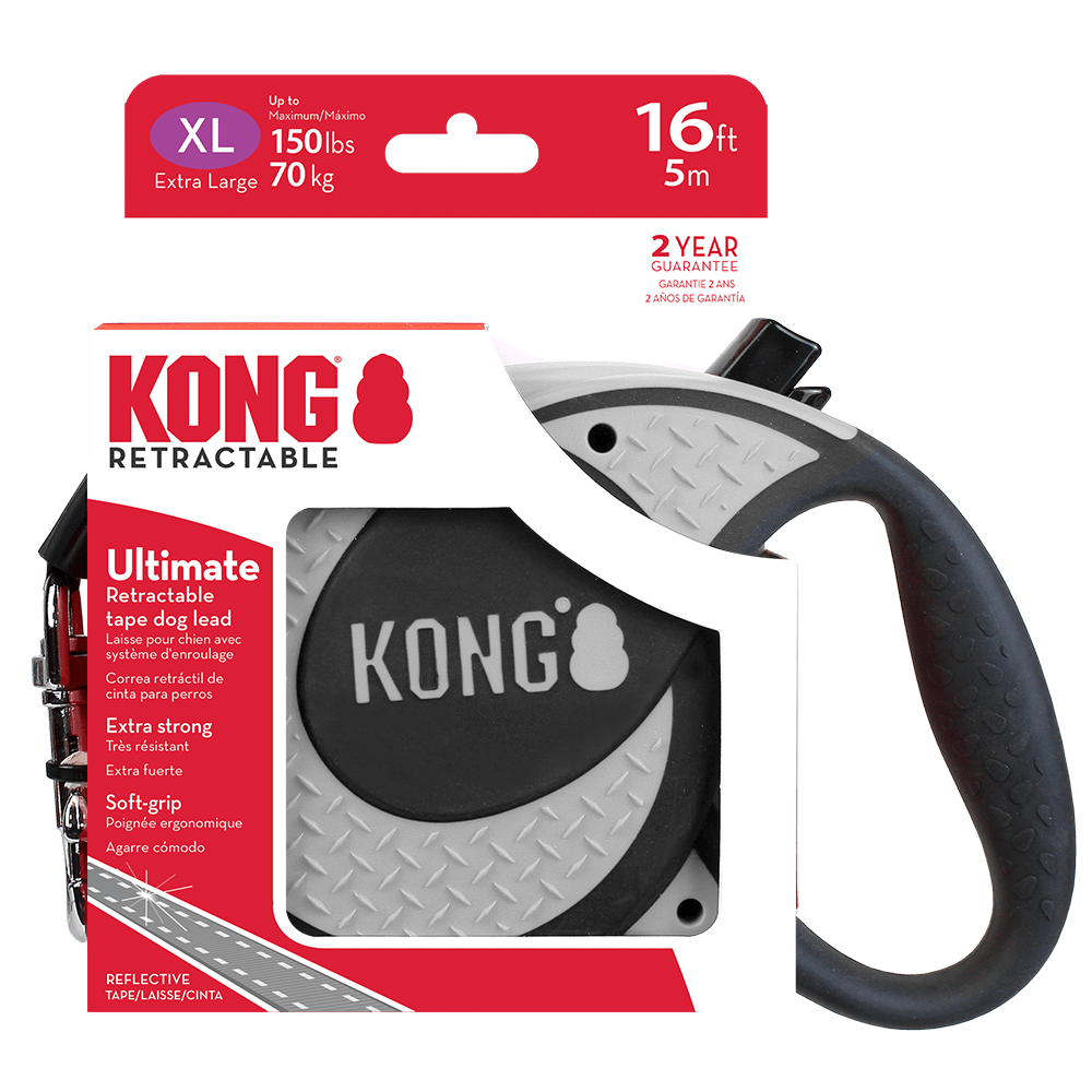 KONG Ultimate Retractable Grey Xtra Large Up To 70kg 5m | Luxury Home Accessories | Heulog Glow