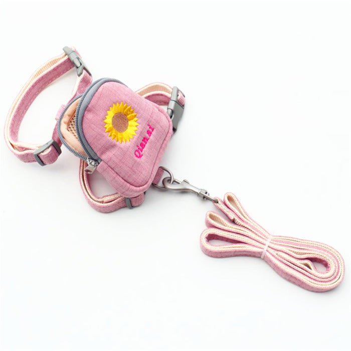 Korean Embroidered Pet Backpack Leash Chest Strap | Luxury Home Accessories | Heulog Glow
