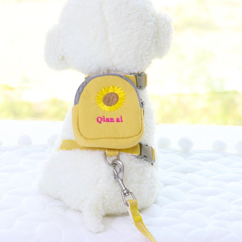 Korean Embroidered Pet Backpack Leash Chest Strap | Luxury Home Accessories | Heulog Glow