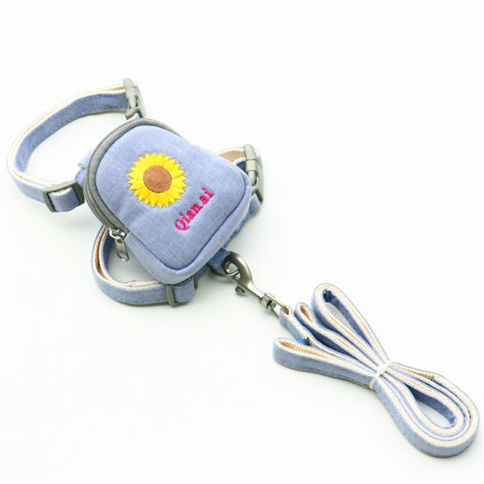 Korean Embroidered Pet Backpack Leash Chest Strap | Luxury Home Accessories | Heulog Glow