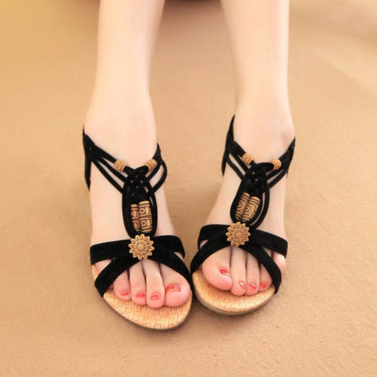 Korean Style Ladies Flat Wedge Sandals | Luxury Home Accessories | Heulog Glow
