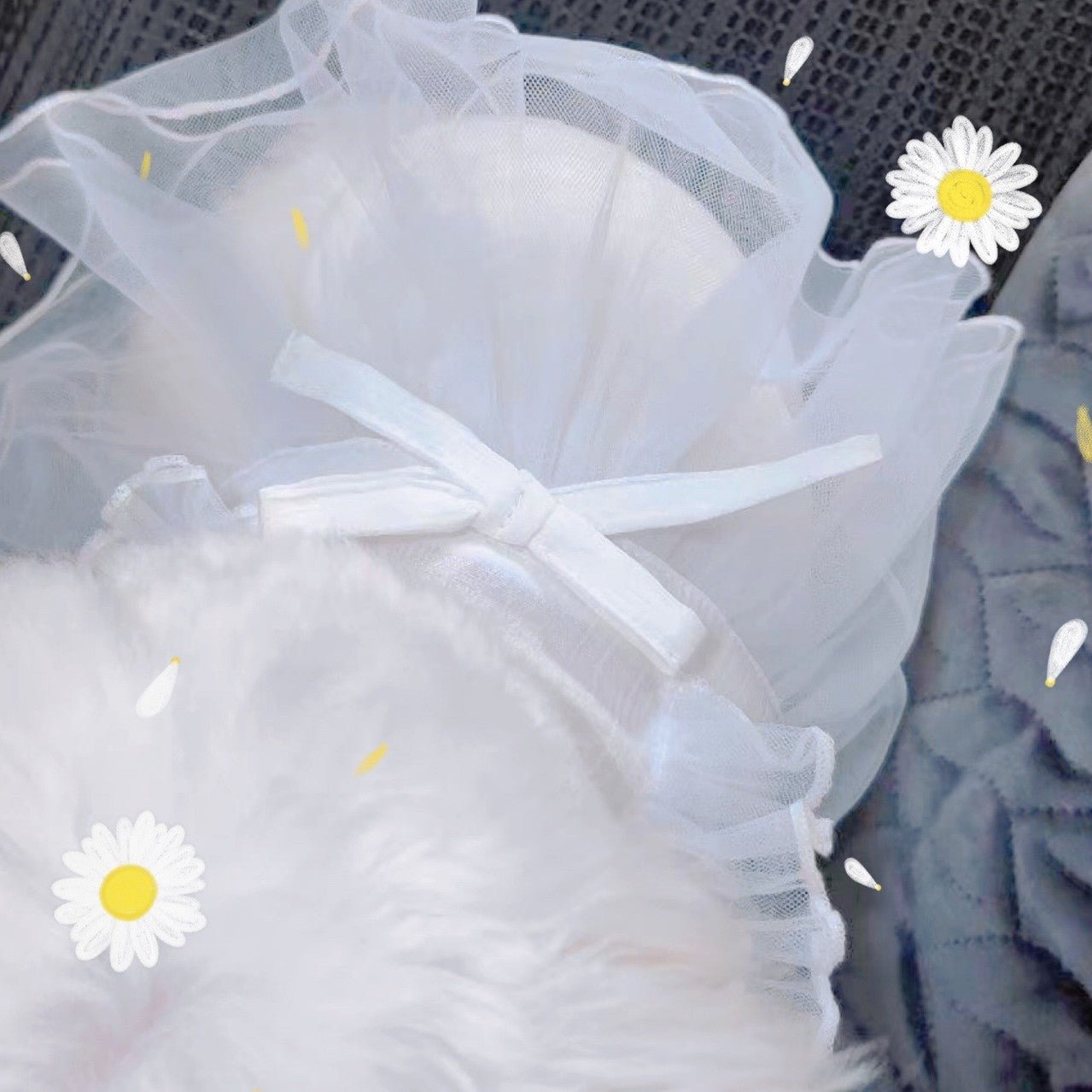 Korean White Sarong Dog Skirt | Luxury Home Accessories | Heulog Glow
