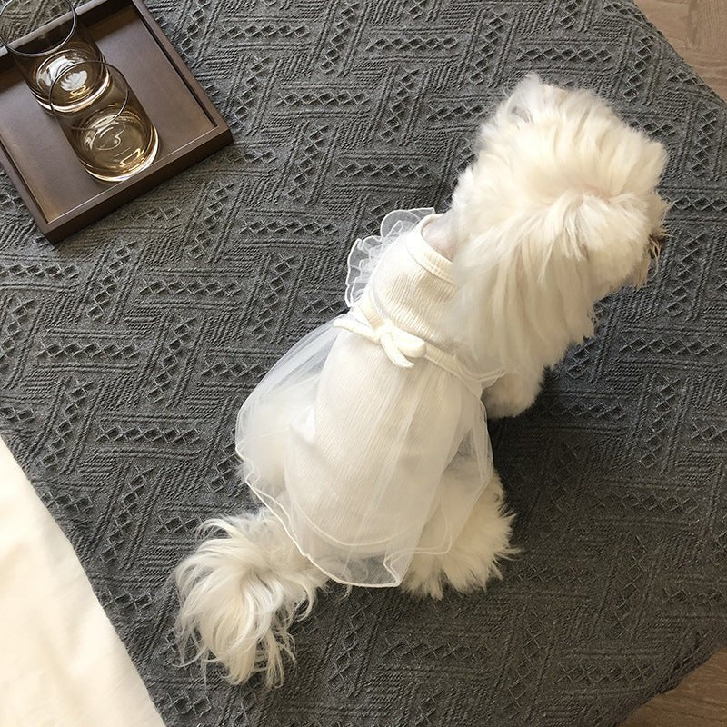 Korean White Sarong Dog Skirt | Luxury Home Accessories | Heulog Glow