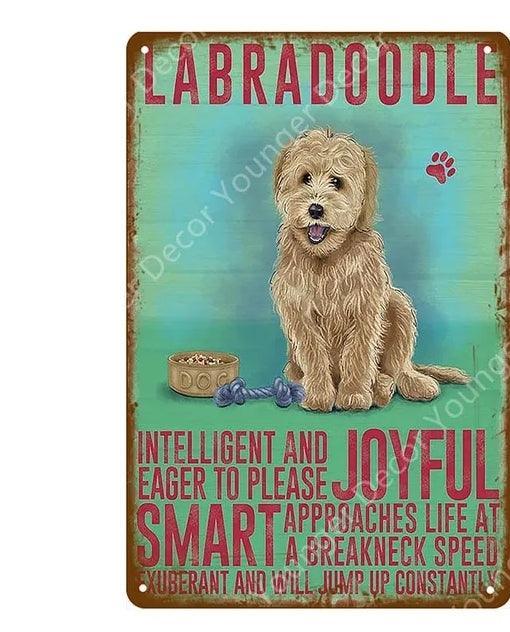 Labradoodle Dog Tin Sign | Luxury Home Accessories | Heulog Glow