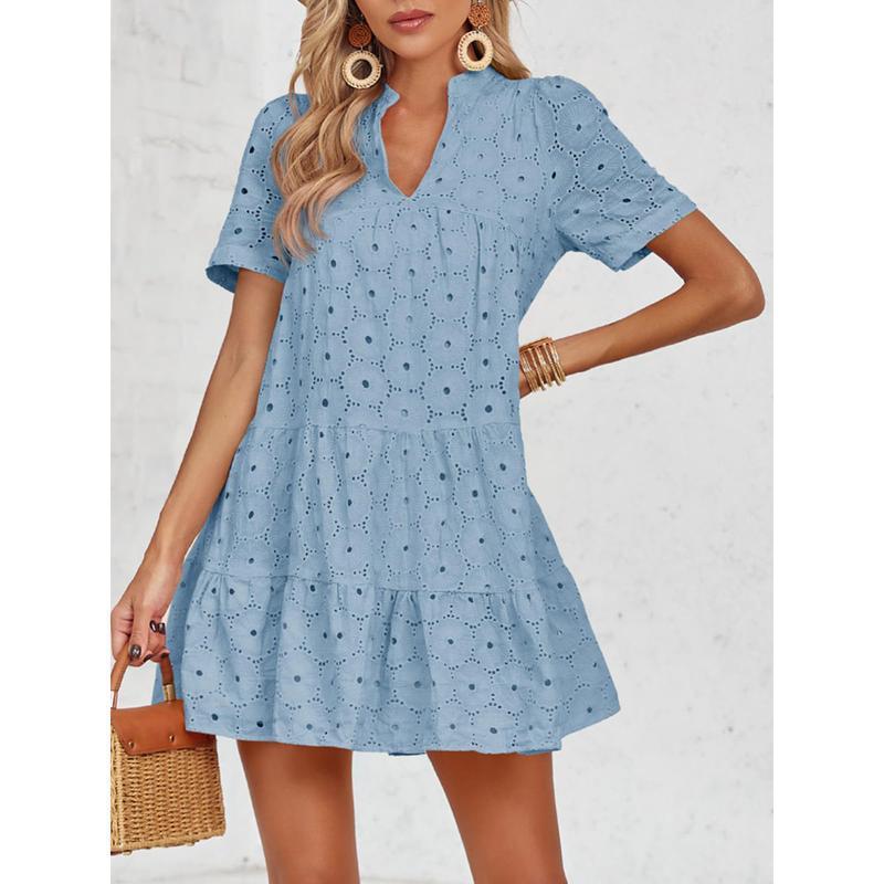 Lace Solid Color V-Neck High-End A-Line Dress | Luxury Home Accessories | Heulog Glow
