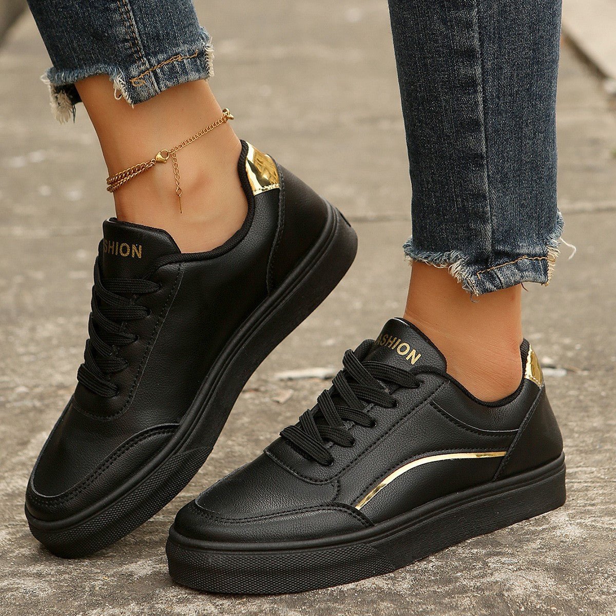 Lace-up White Flats Shoes Fashion Round Toe Slip-on Thick Sole Casual Shoes For Women | Luxury Home Accessories | Heulog Glow