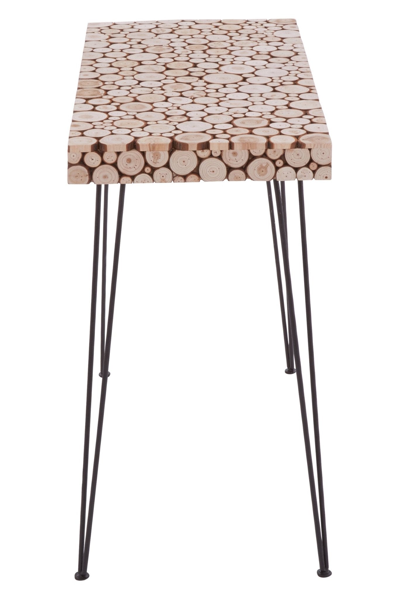 Lacuna Fir Wood Disc Mosaic Console Table | Luxury Home Accessories | Heulog Glow