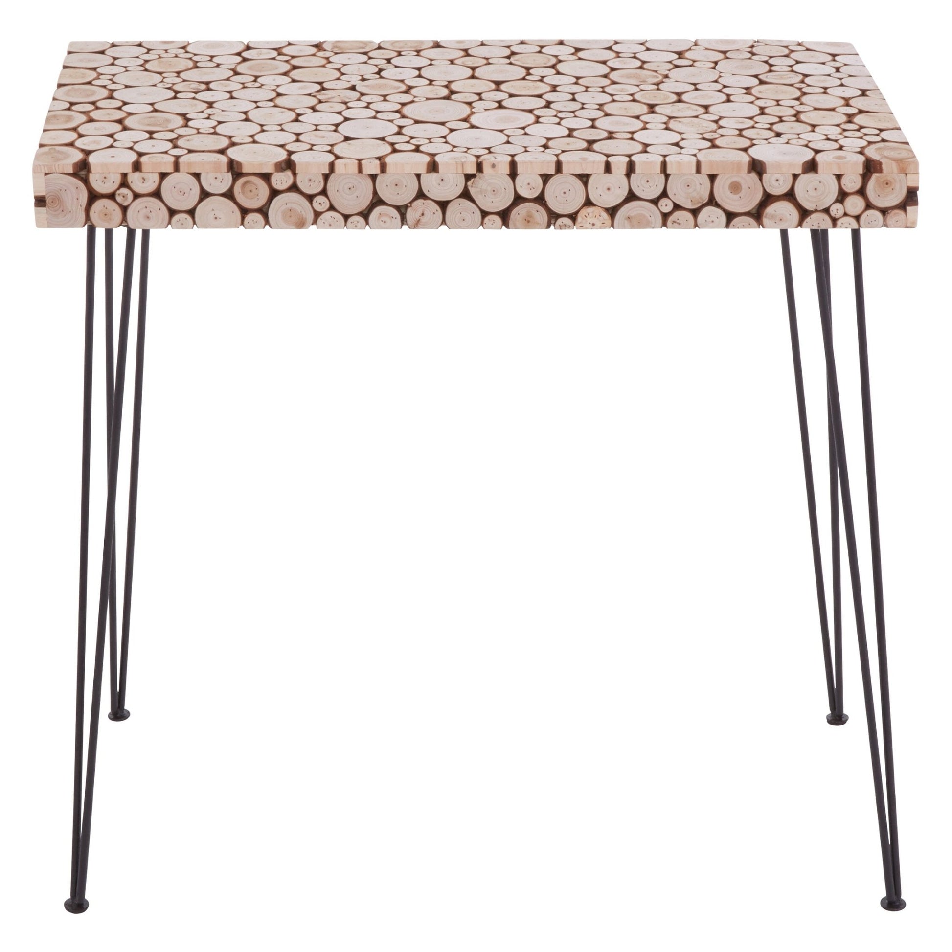 Lacuna Fir Wood Disc Mosaic Console Table | Luxury Home Accessories | Heulog Glow