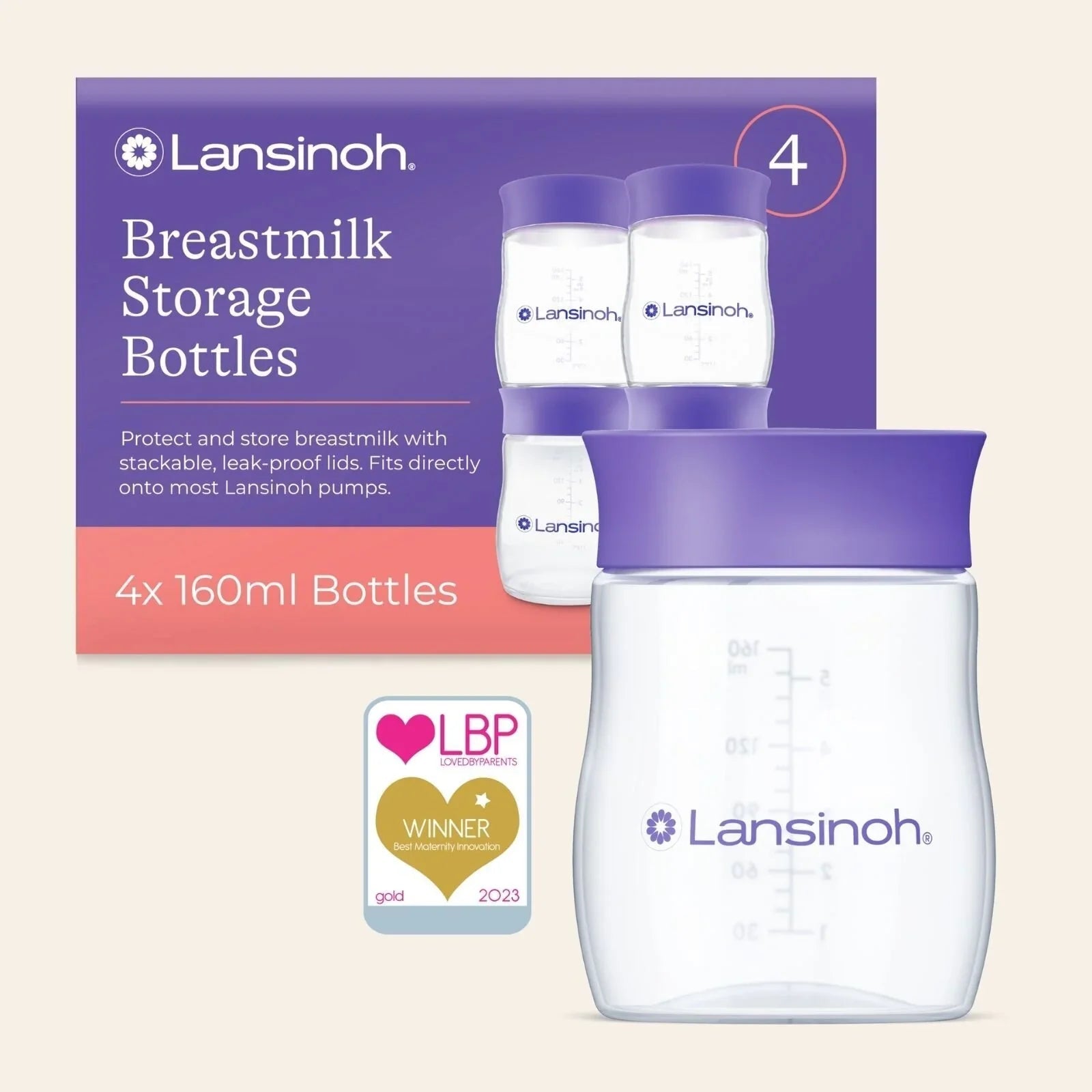 Lansinoh Breastmilk Storage Bottles 4 pcs | Luxury Home Accessories | Heulog Glow