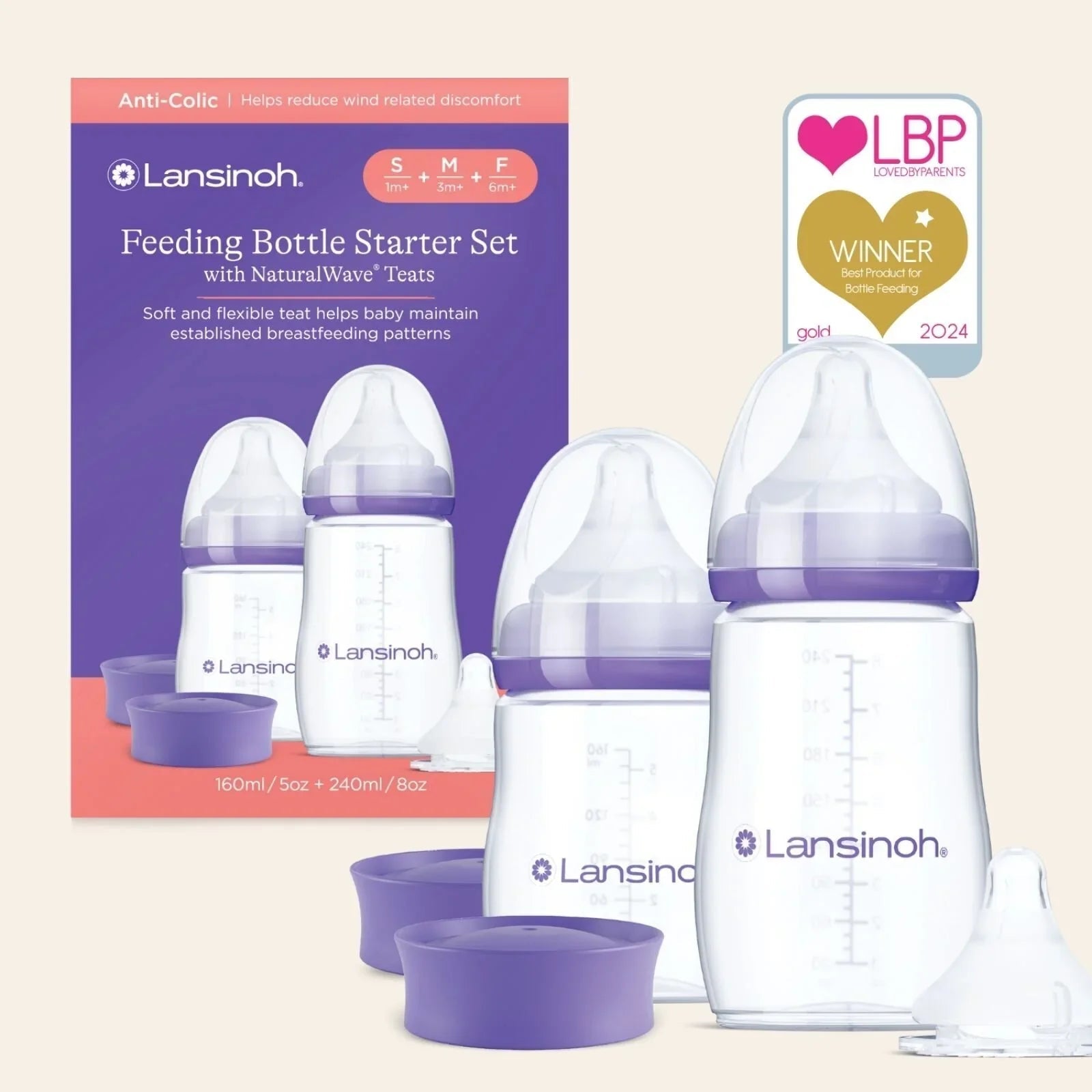 Lansinoh Feeding Bottle Starter Set | Luxury Home Accessories | Heulog Glow