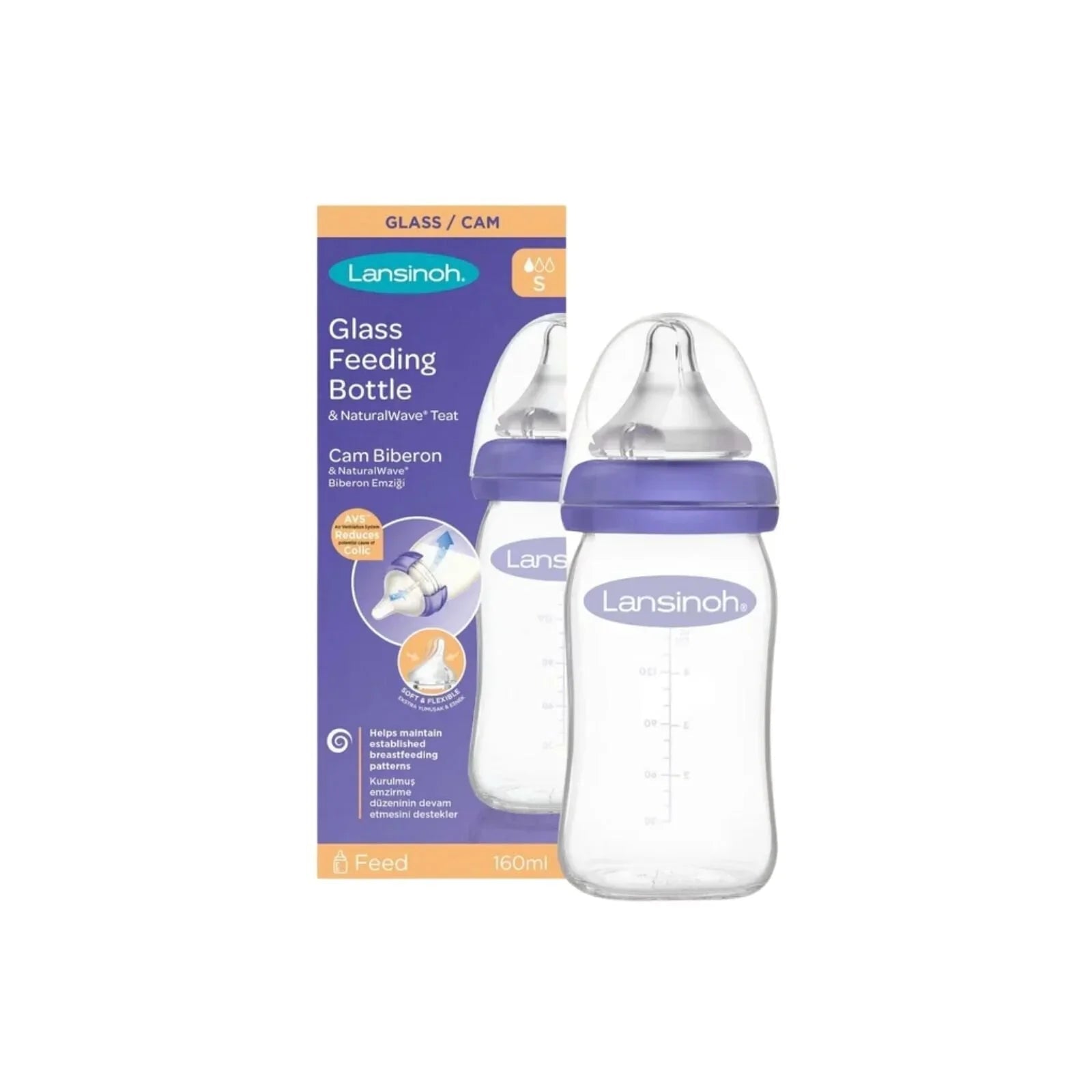 Lansinoh Glass Bottle 160ml | Luxury Home Accessories | Heulog Glow