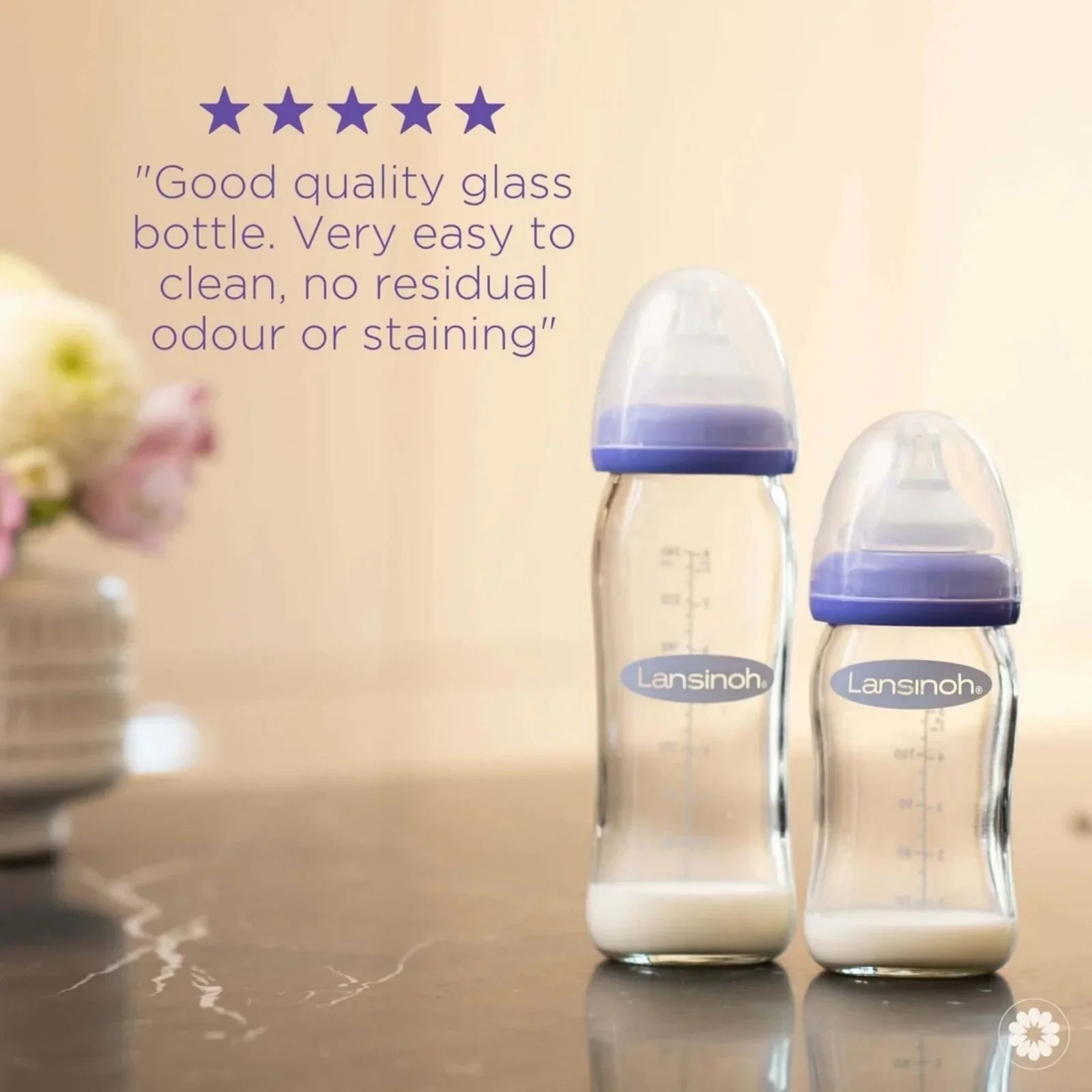 Lansinoh Glass Bottle 240ml | Luxury Home Accessories | Heulog Glow