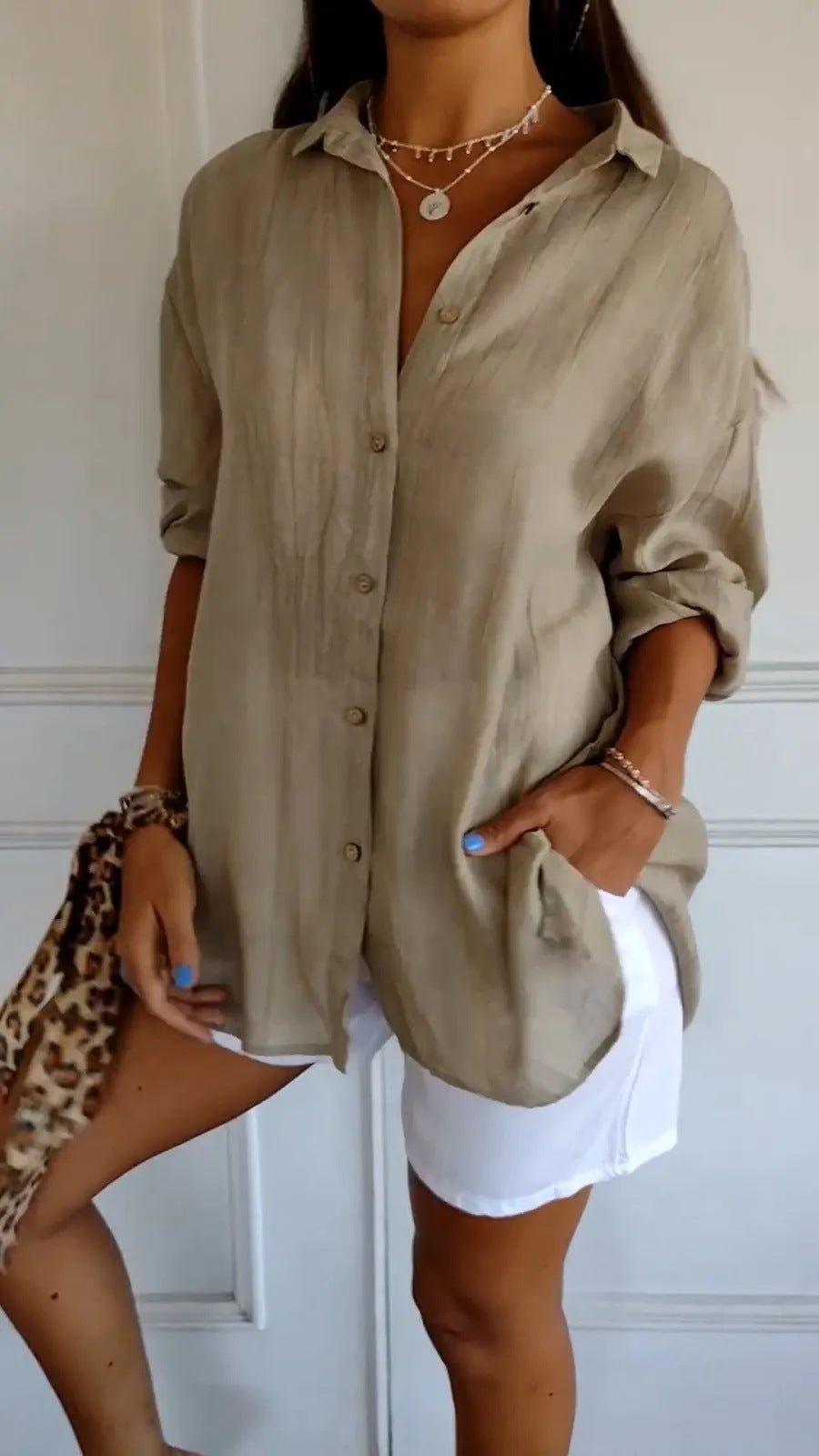 Lapel Long Sleeve Shirt Women's Single-breasted Pleated Shirt Tops Clothing | Luxury Home Accessories | Heulog Glow