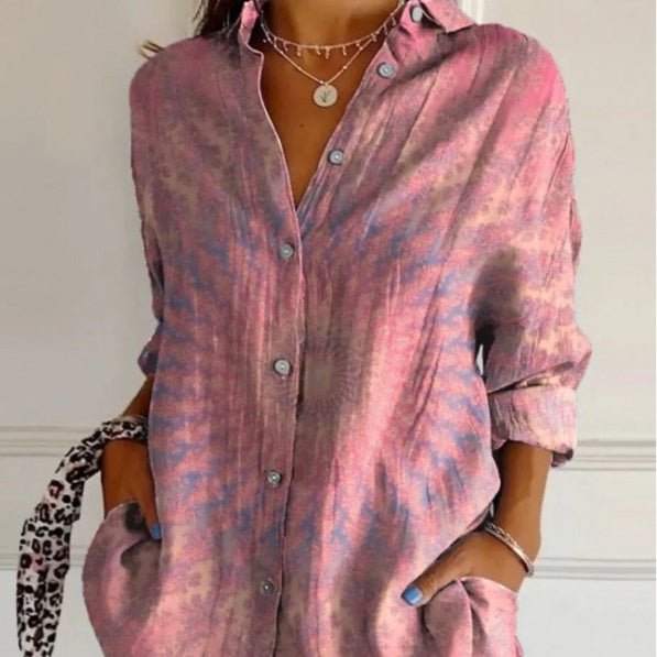 Lapel Long Sleeve Shirt Women's Single-breasted Pleated Shirt Tops Clothing | Luxury Home Accessories | Heulog Glow