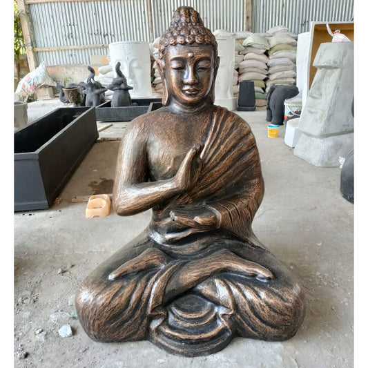 Large Antique Gold Buddha Meditation in Stupa - 1.5m | Luxury Home Accessories | Heulog Glow