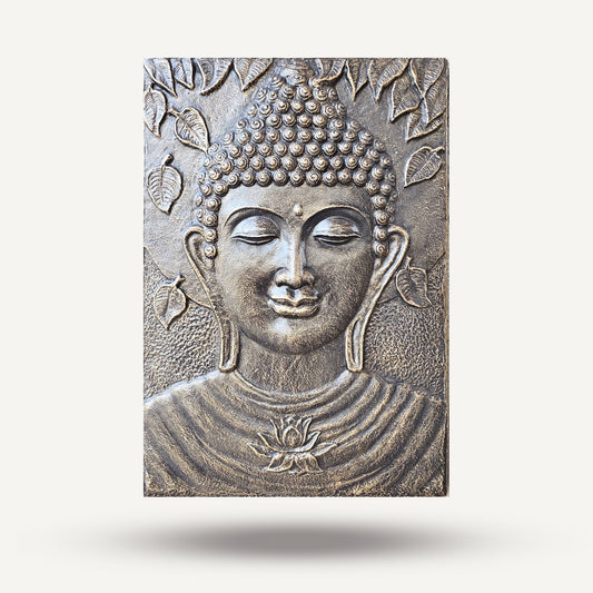 Large Buddha Iron Frame Antique Gold Relief - 0.7x1m | Luxury Home Accessories | Heulog Glow
