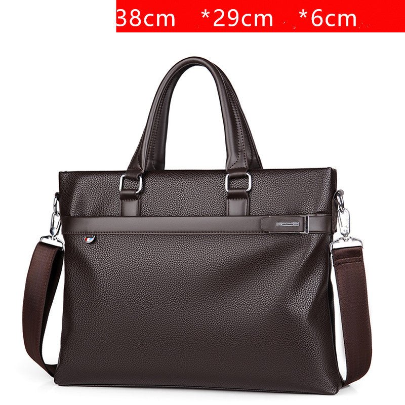 Large Capacity Business Handbag Men's Soft Leather Briefcase | Luxury Home Accessories | Heulog Glow